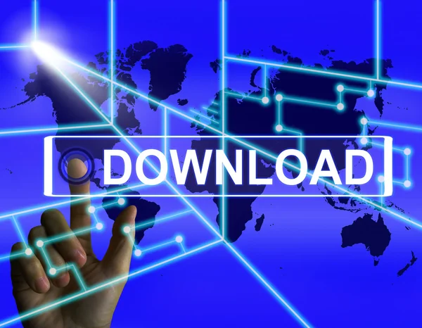 Download Screen Shows Downloads Downloading and Internet Transfe — Stock Photo, Image