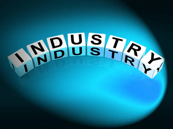 Industrie dobbelstenen betekenen industriële productie en werkplek manufactu — Stockfoto