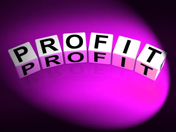 Profit Dice Show Success in Trading and Earnings — Stock Photo, Image