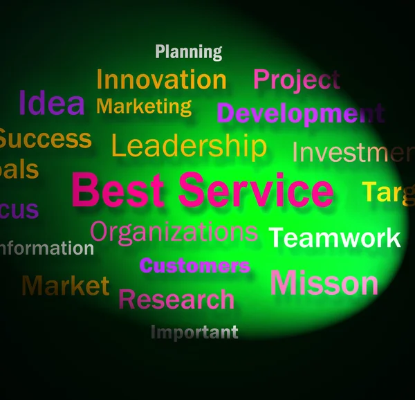 Die besten Servicewörter zeigen Schritte zur Erbringung von Dienstleistungen — Stockfoto