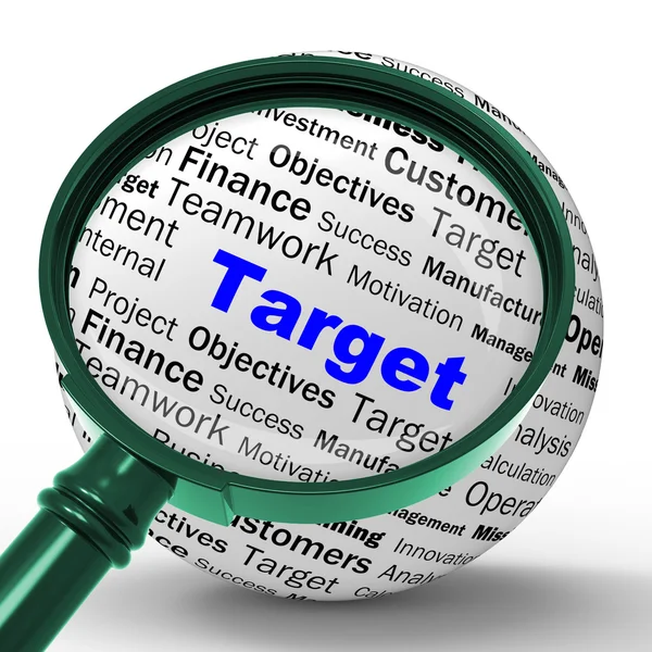 Target Magnifier Definition Means Business Goals And Objectives — Stock Photo, Image