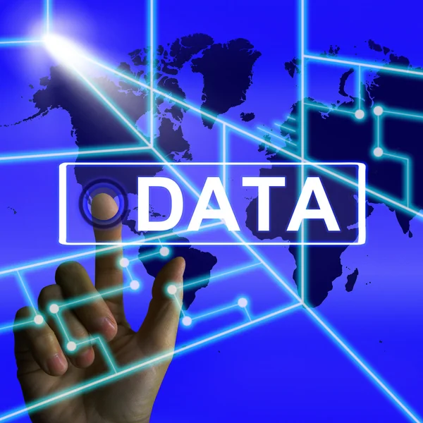 Data Screen Infers an International or Worldwide Database — Stock Photo, Image