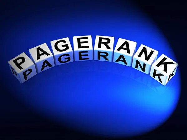 Pagerank Dice Refer to Page Ranking Optimization — Stock Photo, Image