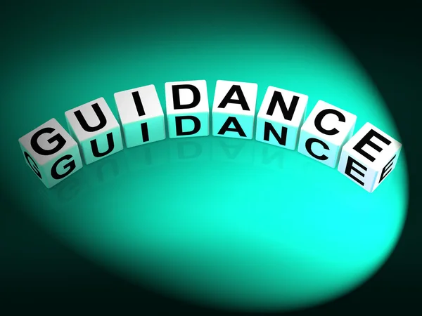 Guidance Dice Show Guiding Advising and Directing — Stock Photo, Image