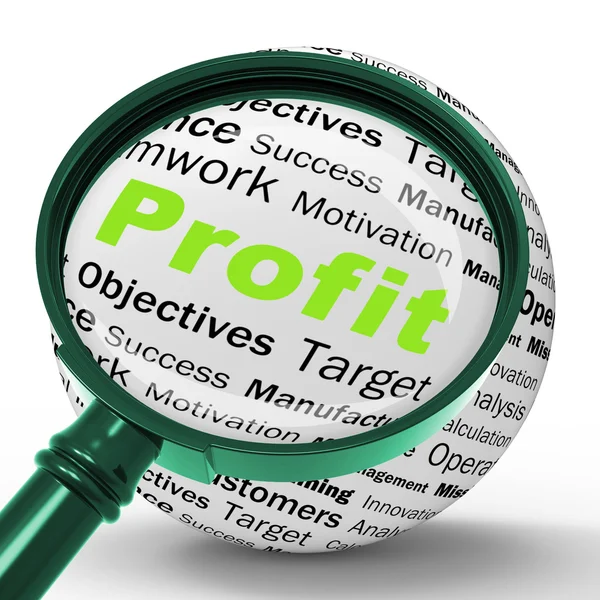 Profit Magnifier Definition Means Company Growth Or Performance — Stock Photo, Image