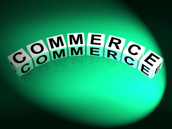 Commerce Dice представляет коммерческий маркетинг и финансовую торговлю — стоковое фото