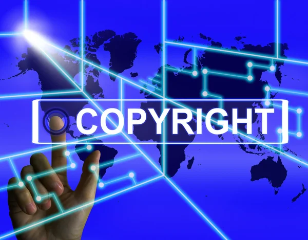 Schermo di copyright significa internazionale brevettato Intellectual Prope — Foto Stock