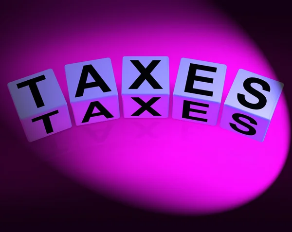 税金サイコロ関税および課税文書を表す — ストック写真