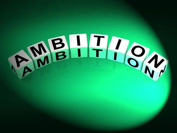 Ambition Dice Show Targets Ambitions and Aspiration — Stock Photo, Image