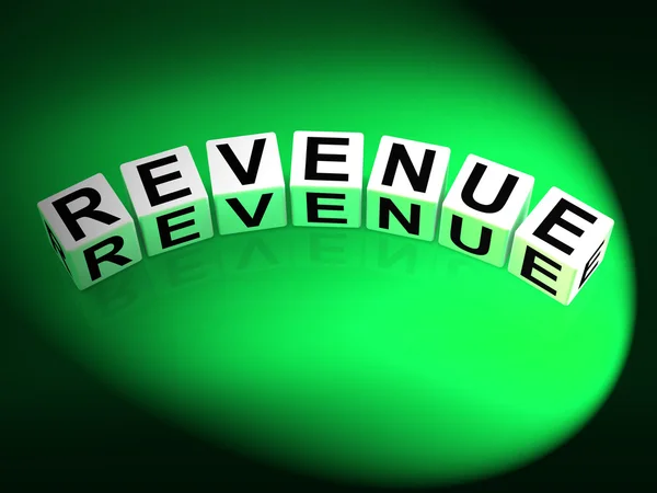 Revenue Dice Mean Finances Revenues and Proceeds — Stock Photo, Image