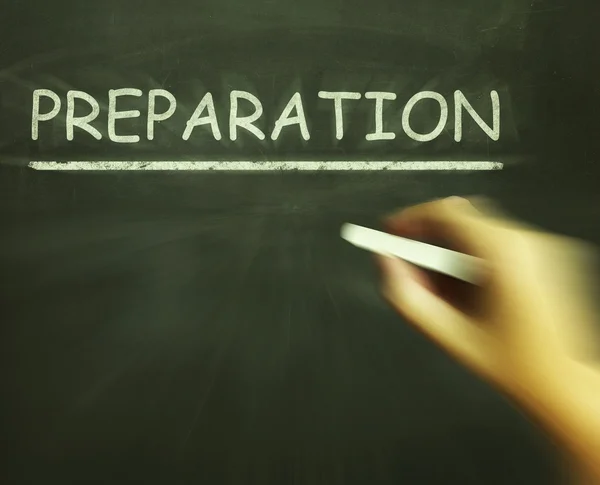 Preparation Chalk Shows Groundwork Plan And Readiness — Stock Photo, Image