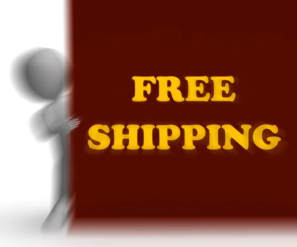 Free Shipping Placard Means Shipping Charges Included — Stock Photo, Image