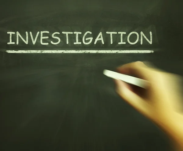 Investigation Chalk Means Inspect Analyse And Find Out — Stock Photo, Image