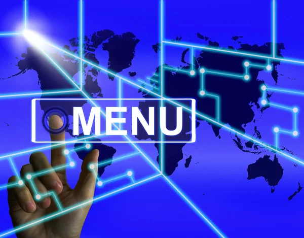 Menu Screen Refers to International Choices and Options — Stock Photo, Image