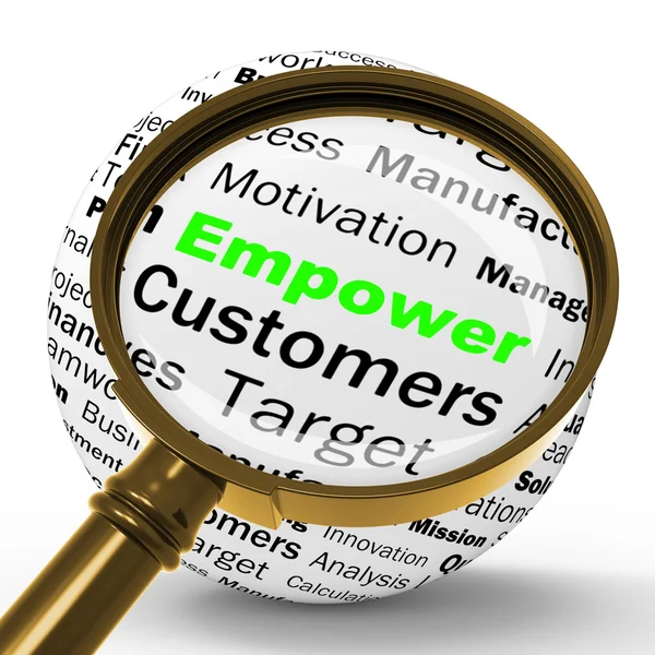 Empower Magnifier Definition Means Motivation And business Encou — Stock Photo, Image