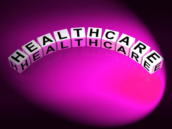 医疗保健的字母显示医疗健康和卫生检查 — 图库照片