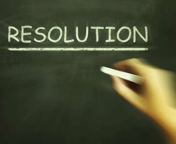 Resolução Chalk significa solução Resolução ou resultado — Fotografia de Stock