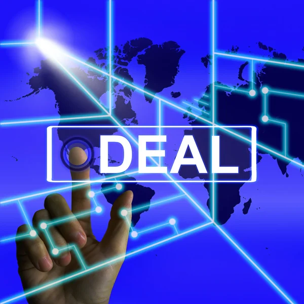 Deal Screen bezieht sich auf weltweite oder internationale Abkommen — Stockfoto