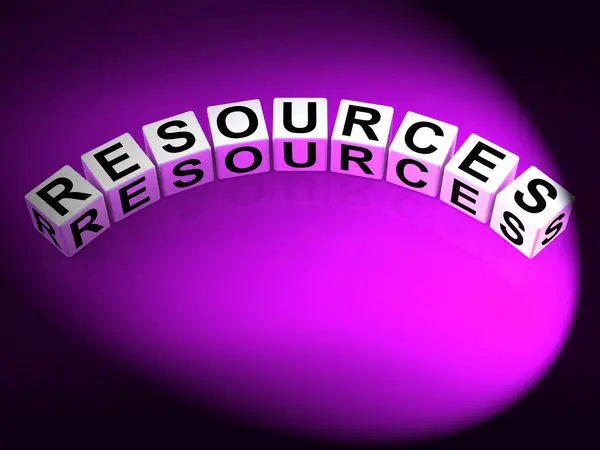 Resources Dice Mean Collateral Assets and Savings — Stock Photo, Image