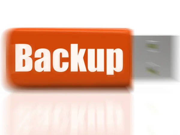 Backup USB drive Shows Data Storage Or File Transfer — Stock Photo, Image
