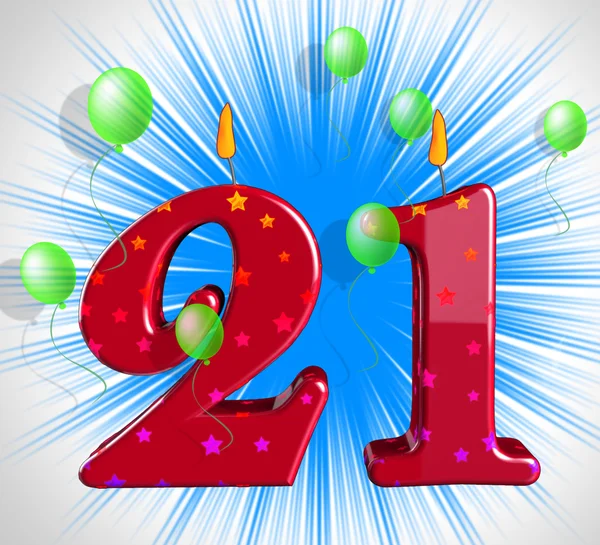 Number Twenty One Party Mean Adult Celebration Or Party — Stock Photo, Image