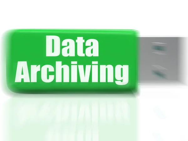 Data Archiving USB drive Shows Files Organization And Transfer — Stock Photo, Image