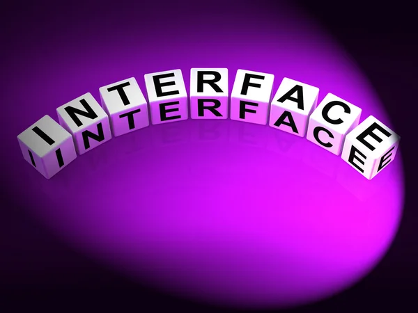 Interface Dice Represent Integrating Networking and Interfacing — Stock Photo, Image