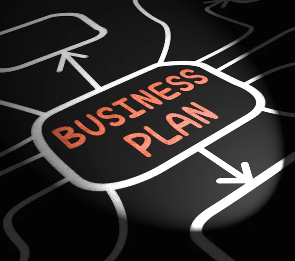 Business Plan Arrows Means Goals And Strategies For Company — Stock Photo, Image