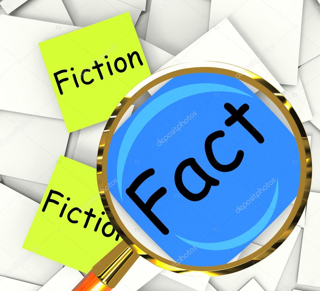 Fact Fiction Post-It Papers Mean Correct Or Falsehood