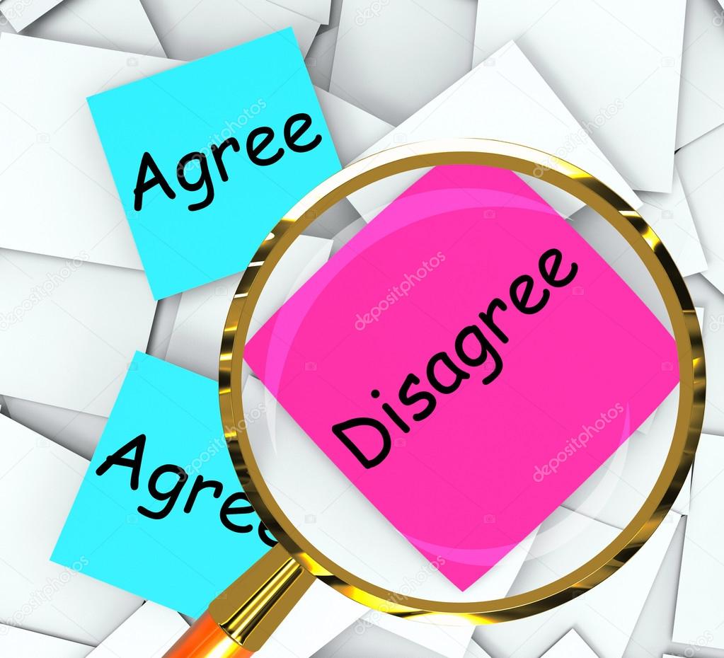 Agree Disagree Post-It Papers Mean Opinion And Point Of View