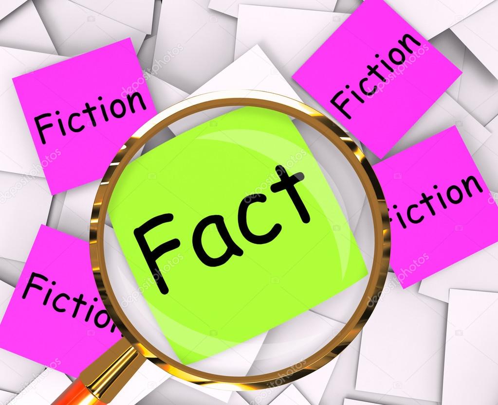 Fact Fiction Post-It Papers Mean Truth Or Myth