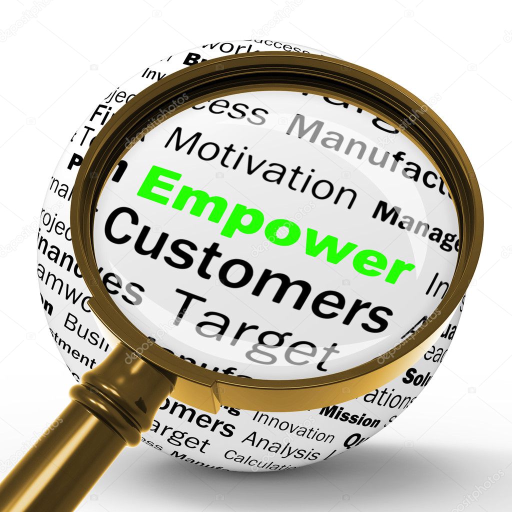 Empower Magnifier Definition Means Motivation And business Encou