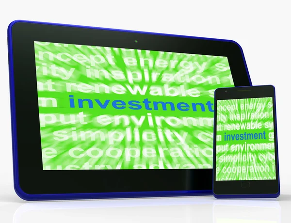 Tablet di investimento significa prestare e investire per il ritorno — Foto Stock