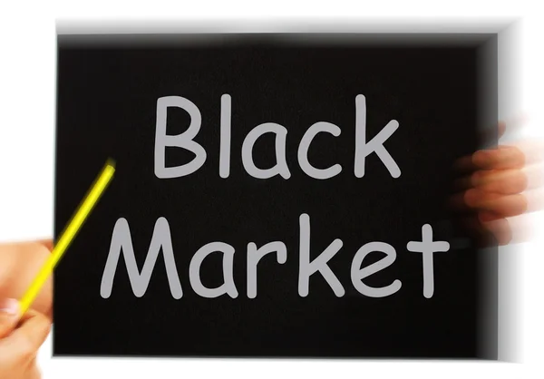 Mensagem do mercado negro significa compra e venda ilegais — Fotografia de Stock