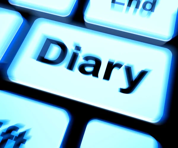 Diary Keyboard Shows Online Planner Or Schedule — Stock Photo, Image