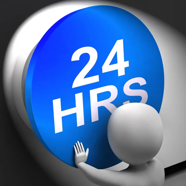 Twenty Four Hours Pressed Shows 24H  Availability — Stock Photo, Image