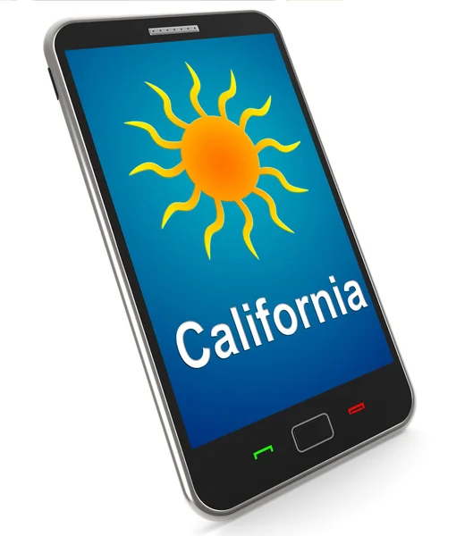 California e sole sul cellulare significa grande tempo in Golden State — Foto Stock