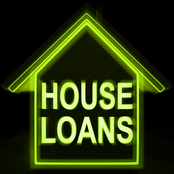 Hauskredite bedeutet Hypothek auf Immobilien — Stockfoto