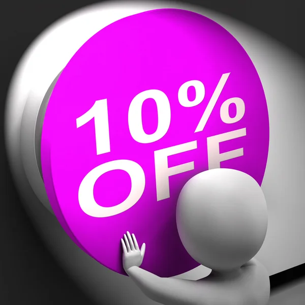 Ten Percent Off Pressed Shows 10 Markdown Sale — Stock Photo, Image