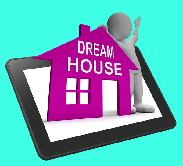 梦想的房子首页平板显示查找或设计完美性能的影响 — 图库照片