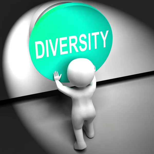 Różnorodność wciśnięty oznacza odmiany różnica lub wielo-kulturowego — Zdjęcie stockowe