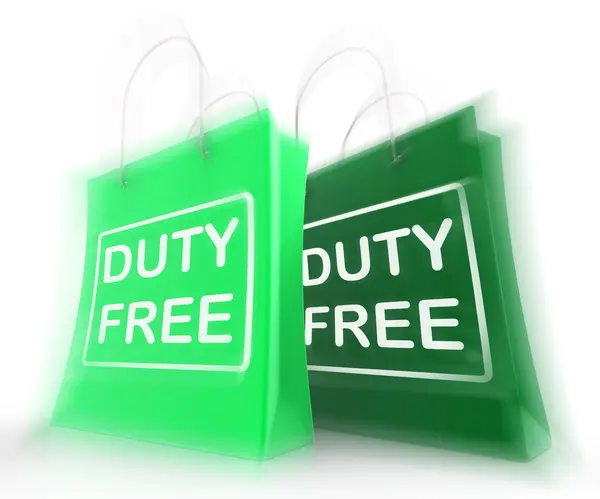 Duty Free Shopping Bag Represents Tax Exempt Discounts — Stock Photo, Image