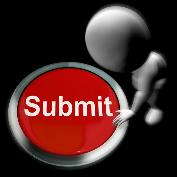 Submit Pressed Shows Submission Or Handing In — Stock Photo, Image