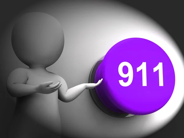 911 gedrückt zeigt Notrufnummer und Dienste — Stockfoto