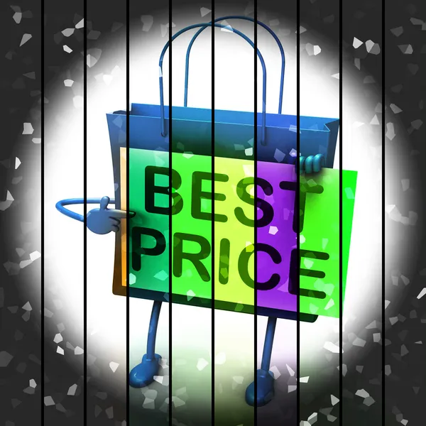 Best Price Shopping Bag Represents Bargains and Discounts — Stock Photo, Image