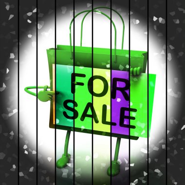 Satılık alışveriş çantası perakende satış temsil eder ve teklifler