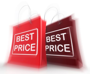 Best Price Shopping Bags Represent Discounts and Bargains clipart