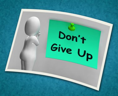 Don't Give Up Photo Means Never Quit clipart
