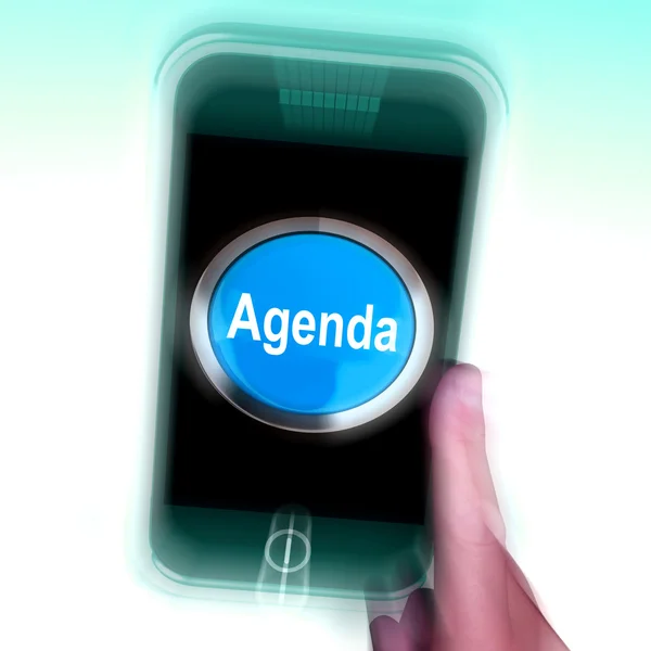 Agenda auf Mobiltelefon zeigt Programm an — Stockfoto