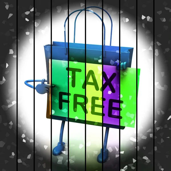 Tax Free Shopping Bag Represents Duty Exempt Discounts — Stock Photo, Image